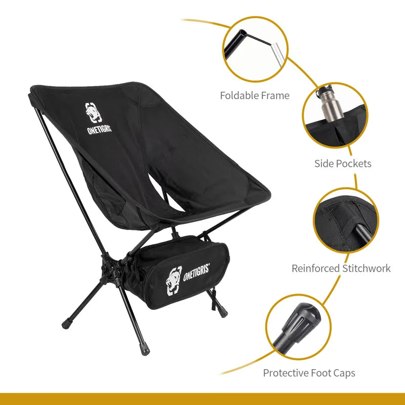 OneTigris Multicam Foldable Camping Chair – Portable Outdoor Seat