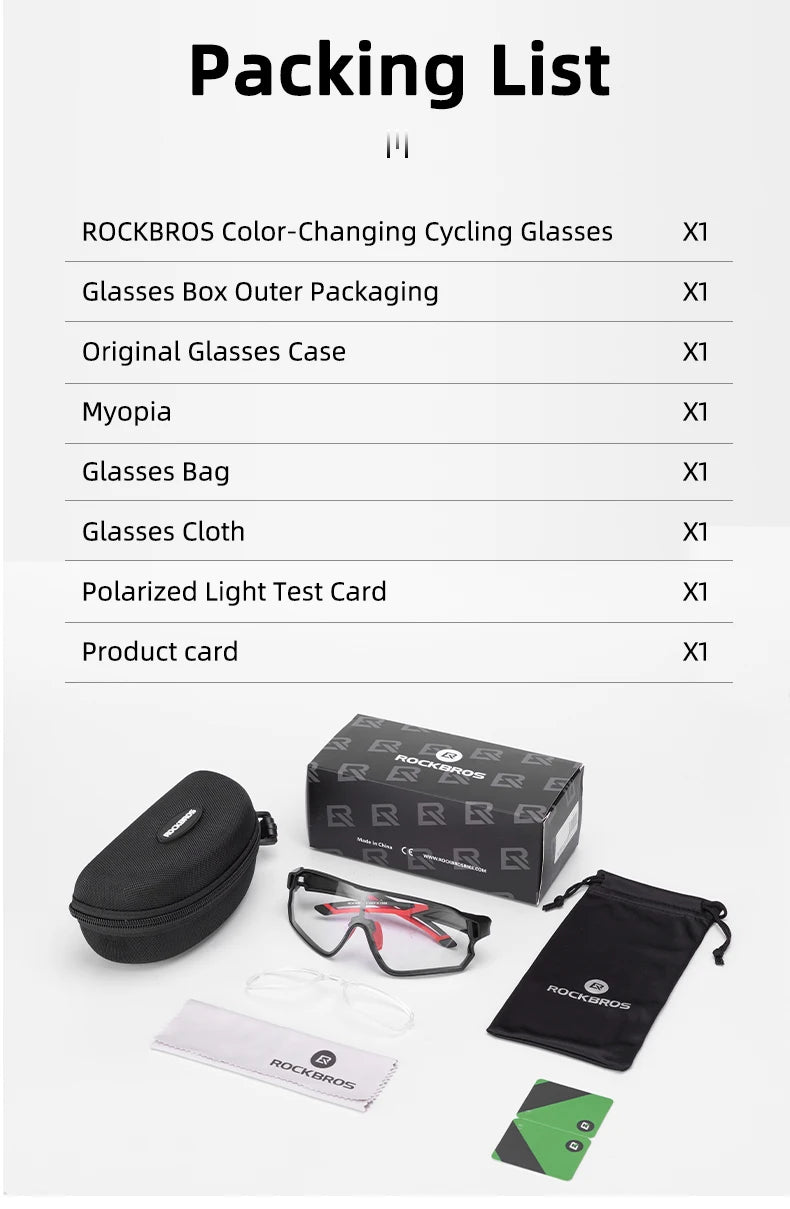 ROCKBROS Photochromic UV400 Cycling Glasses