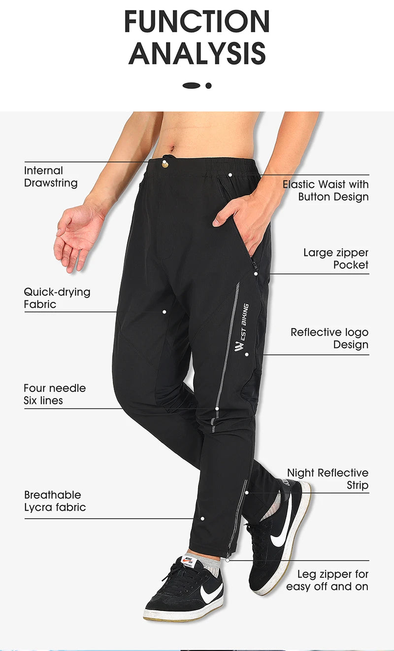 WEST BIKING Men’s Quick-Dry Reflective Sports Pants