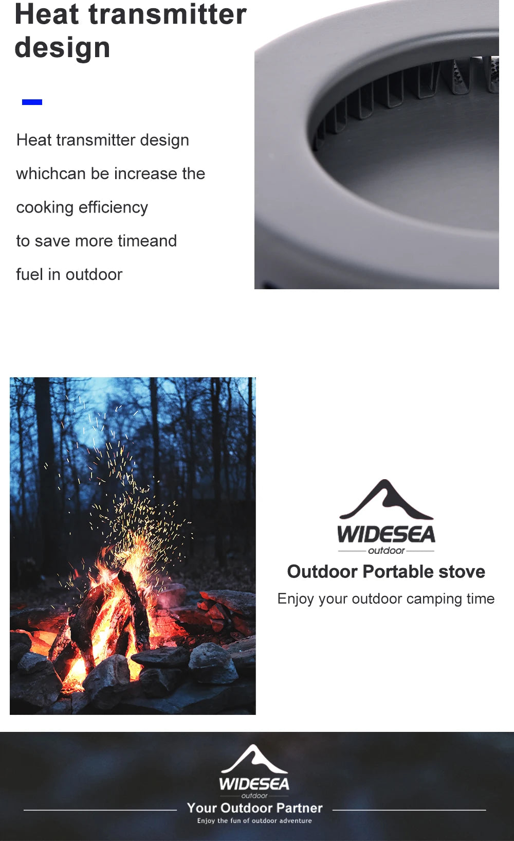 Widesea Camping Cookware Set – 1.3L/2.3L Pot & Kettle