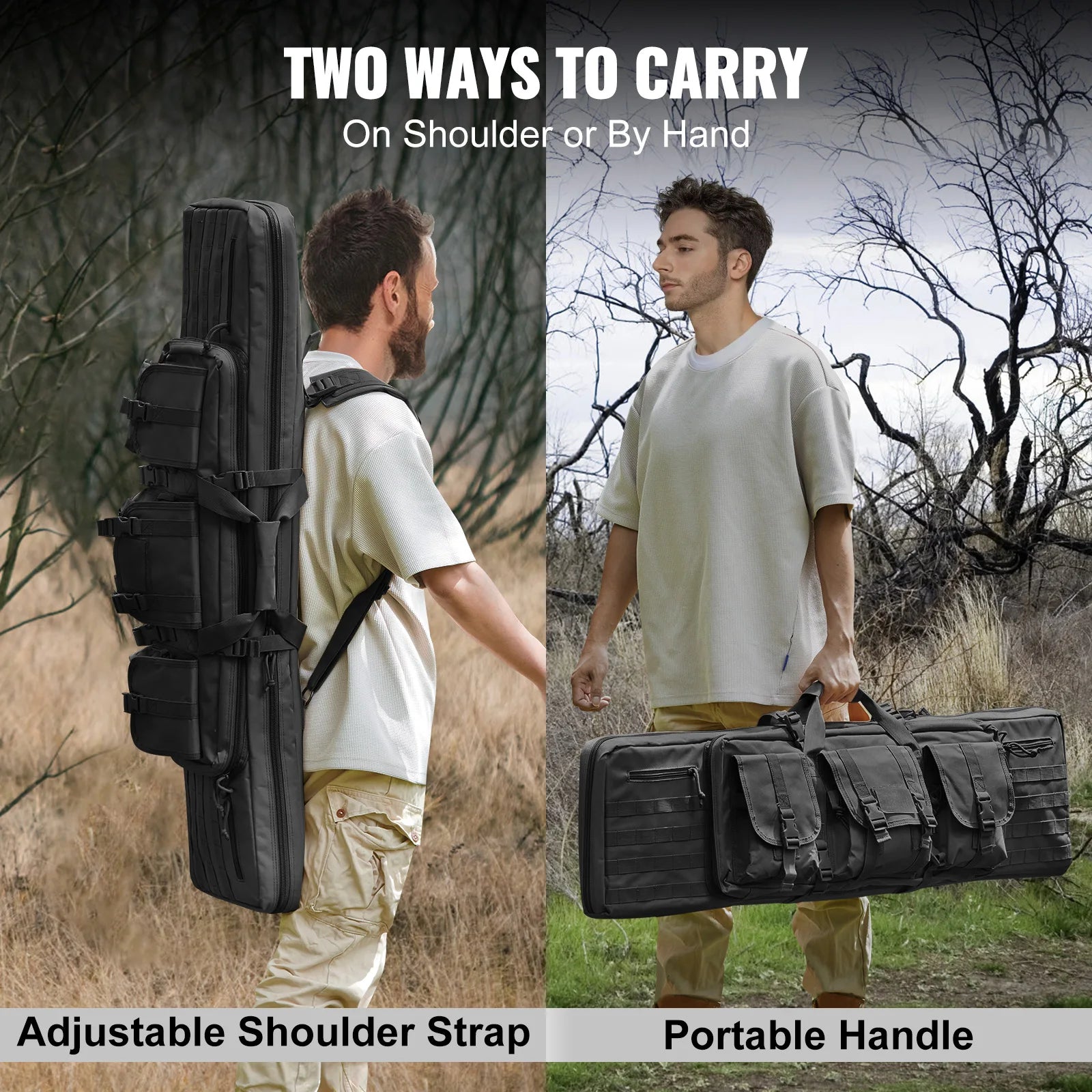 VEVOR Tactical Double Rifle Bag – 36/42 Inch