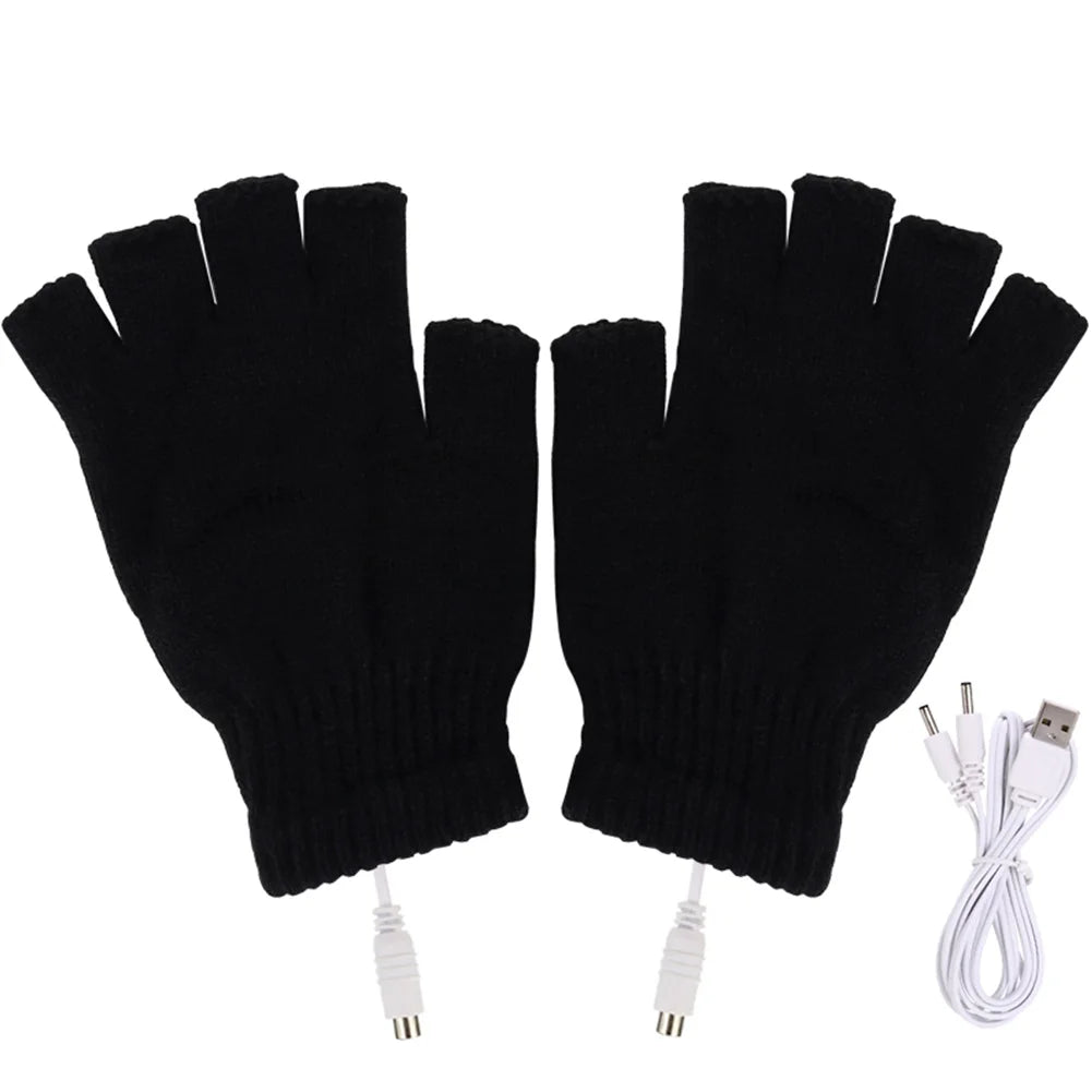 USB Heated Winter Cycling Gloves – Fingerless
