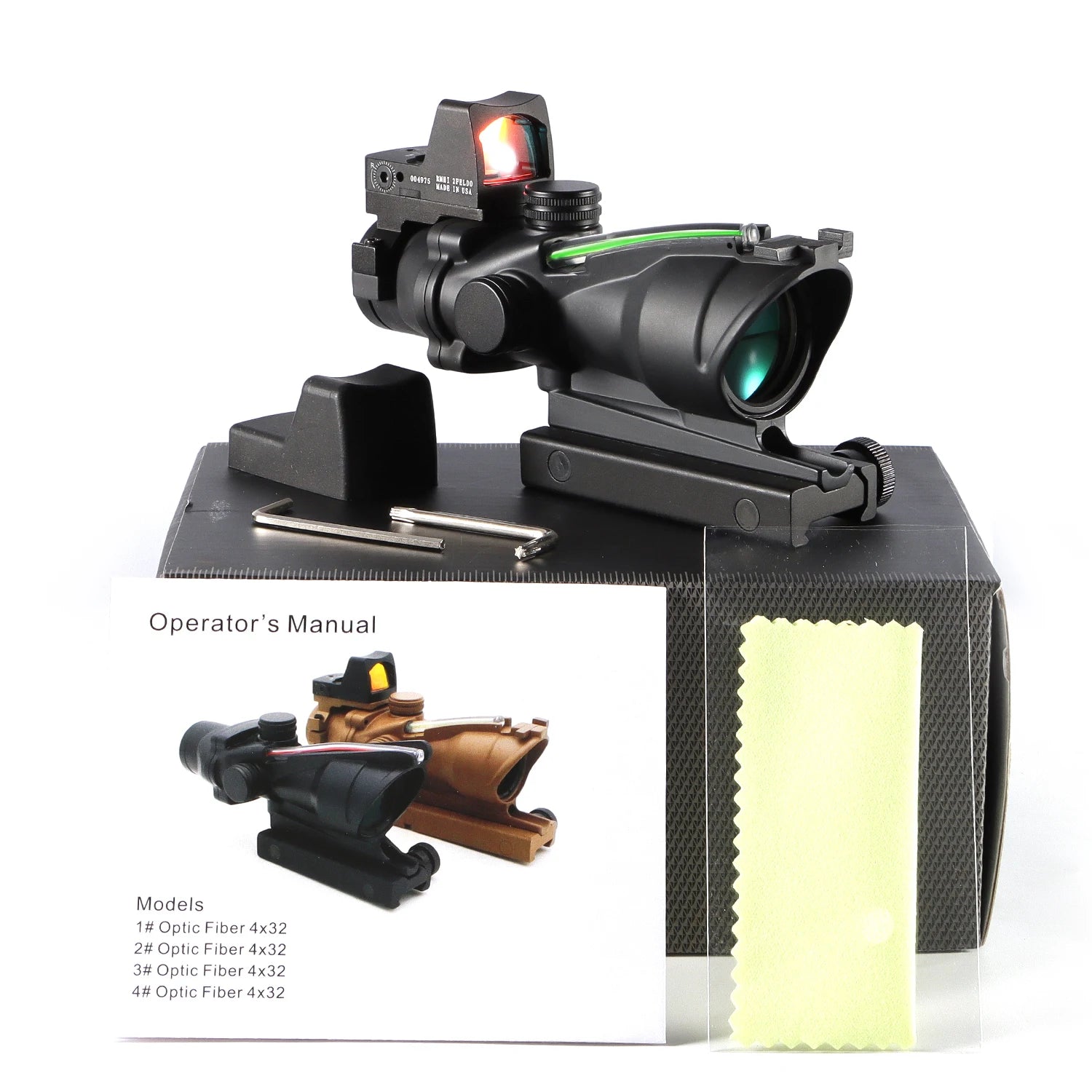Adjustable 4x32 Red Dot Tactical Scope – 1x/4x