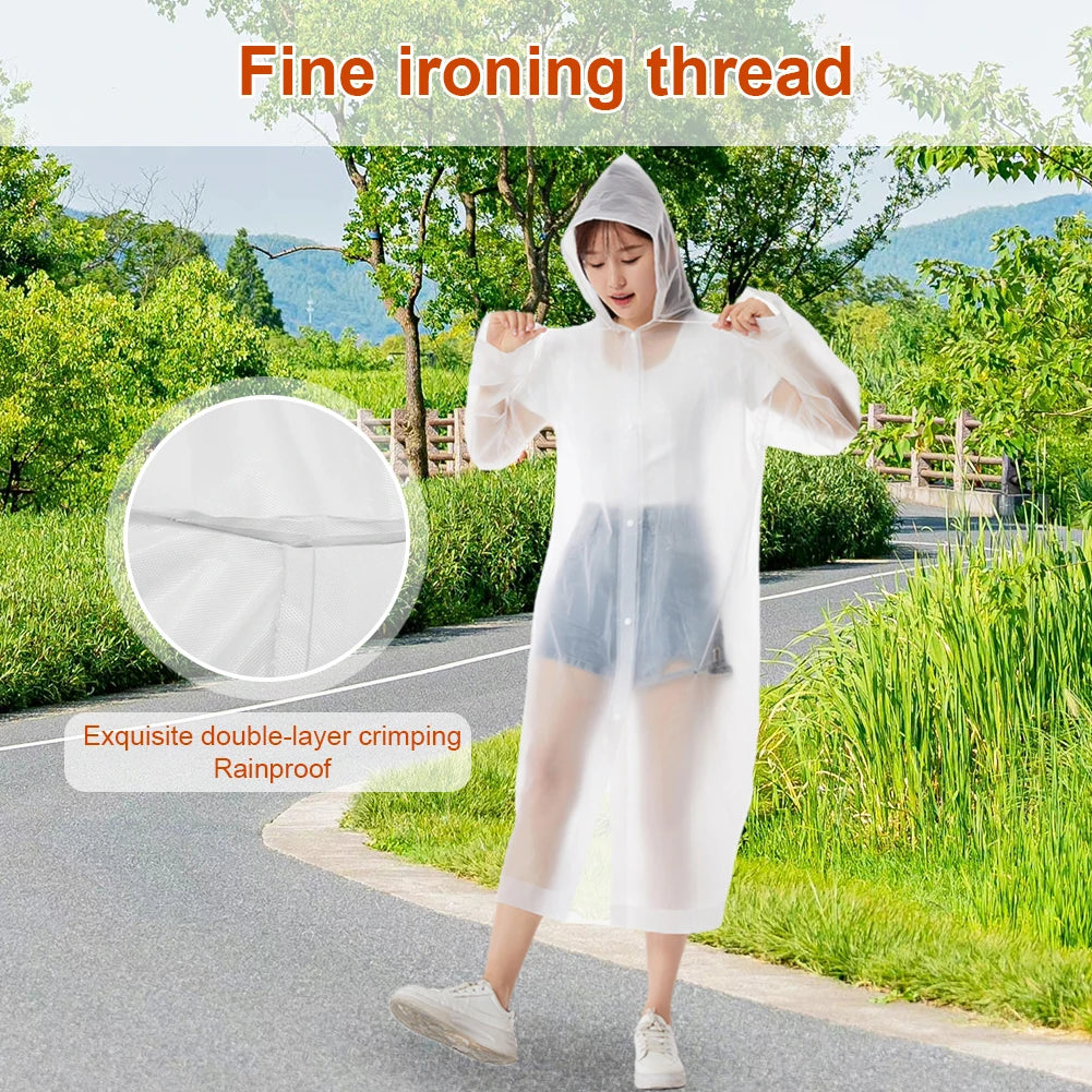 10-Pack Emergency Waterproof Rain Ponchos with Hood
