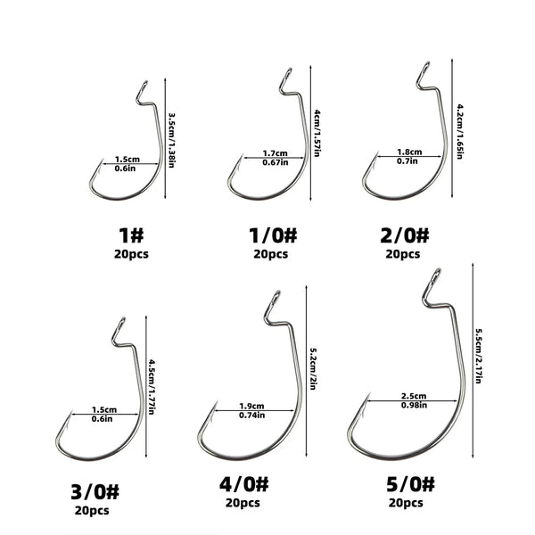 100PCS High Carbon Steel Fishing Hook Set