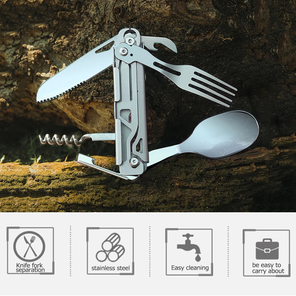 6 in 1 Multifunctional Camping Tableware Set