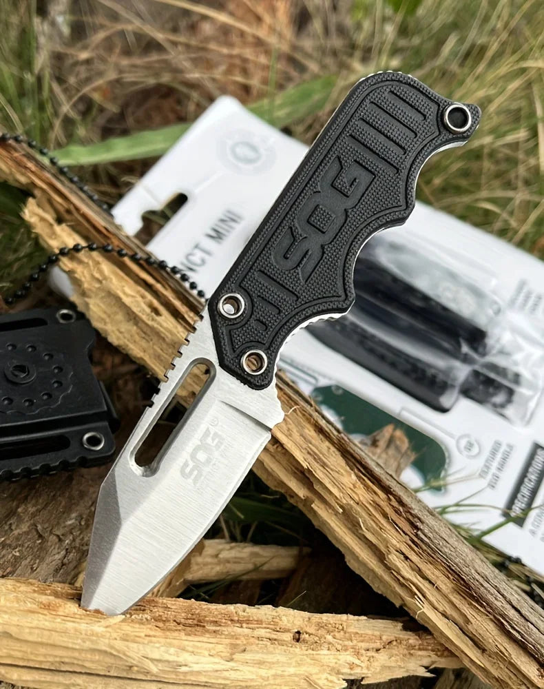 SOG Mini Fixed Blade Knife with Sheath – Compact Outdoor Tactical Tool