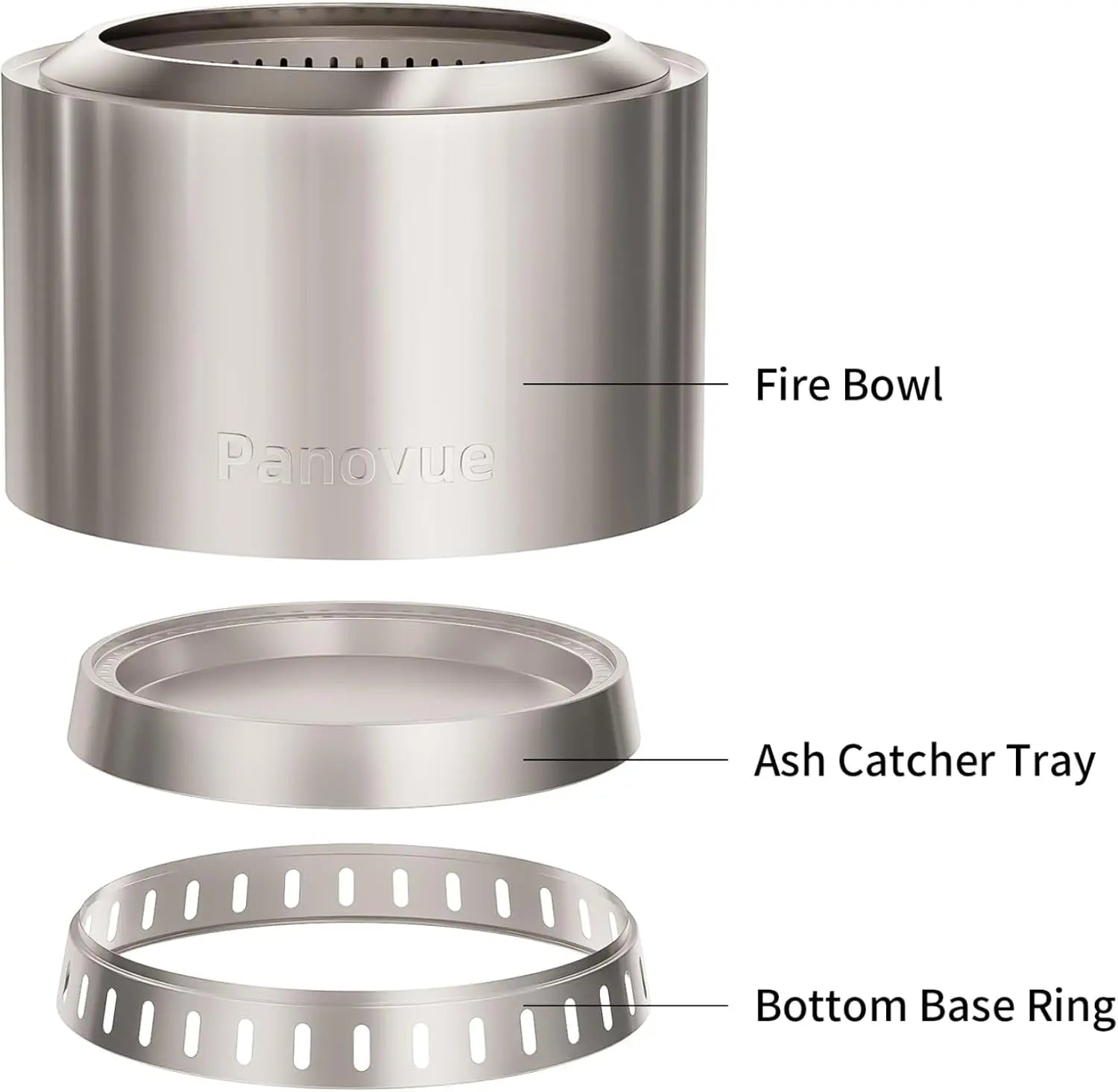 22" Smokeless Stainless Steel Outdoor Fire Pit with Cover