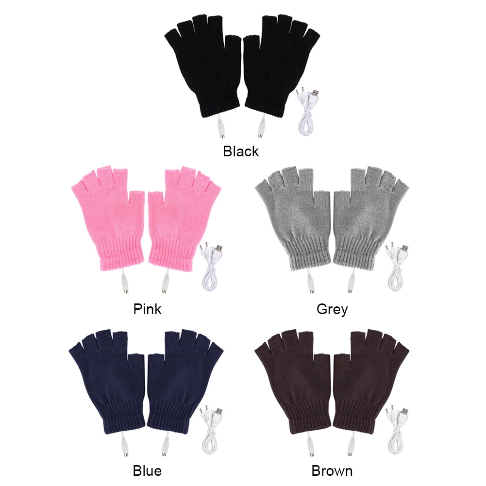 USB Heated Winter Cycling Gloves – Fingerless