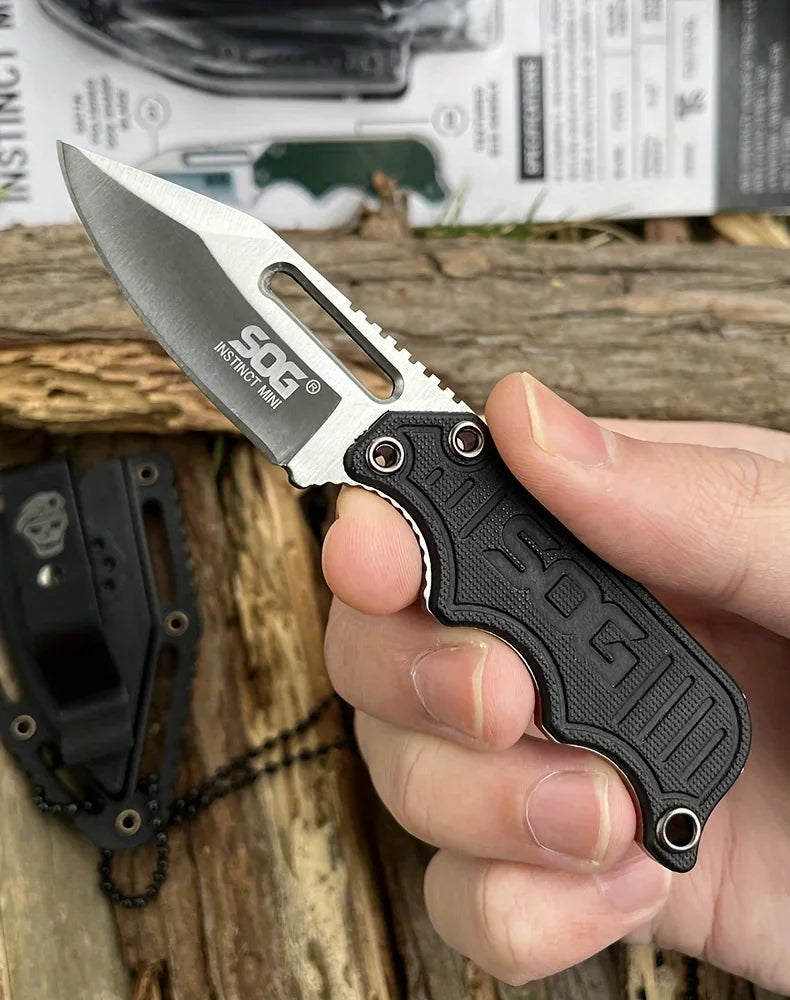 SOG Mini Fixed Blade Knife with Sheath – Compact Outdoor Tactical Tool