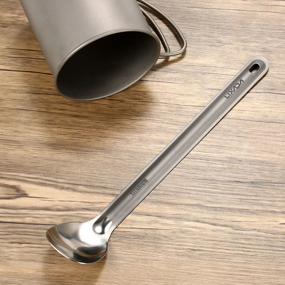 Lixada Titanium Long Handle Camping Spoon