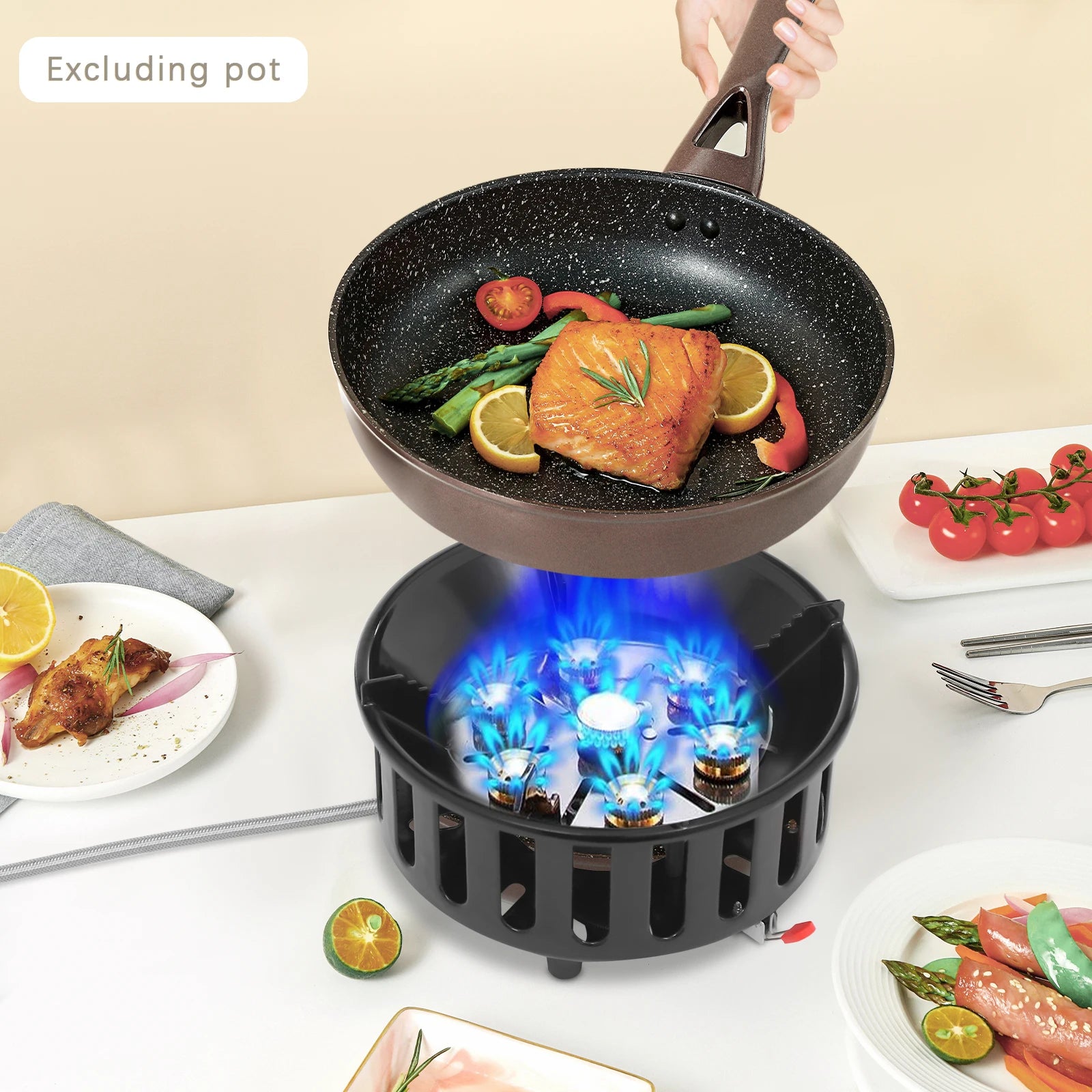 Portable Camping Stove with 3 Gas Adapters