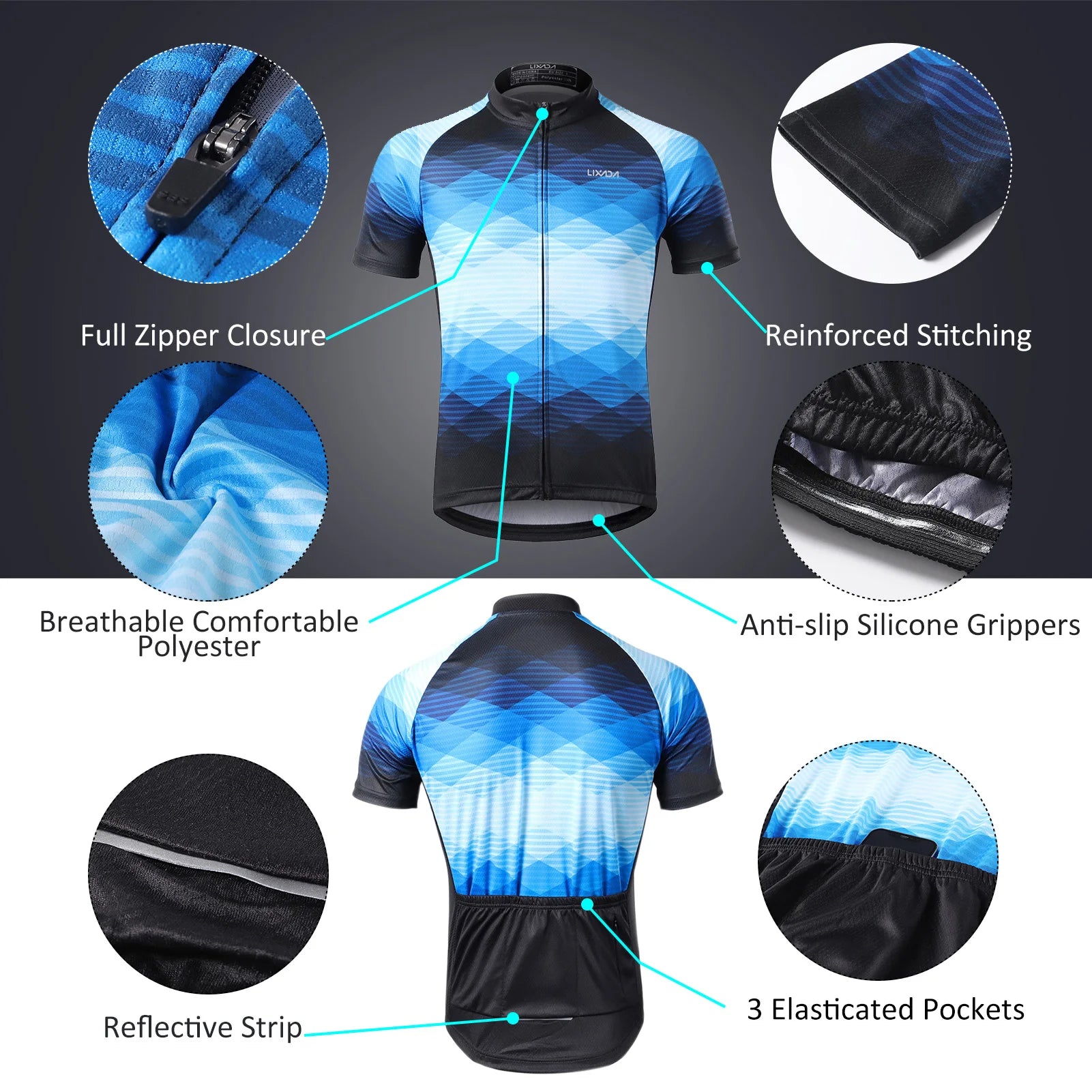 Lixada Men’s Cycling Jersey & Shorts Set