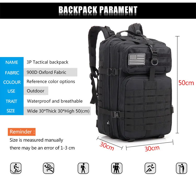 Tactical Waterproof Outdoor Backpack for Men