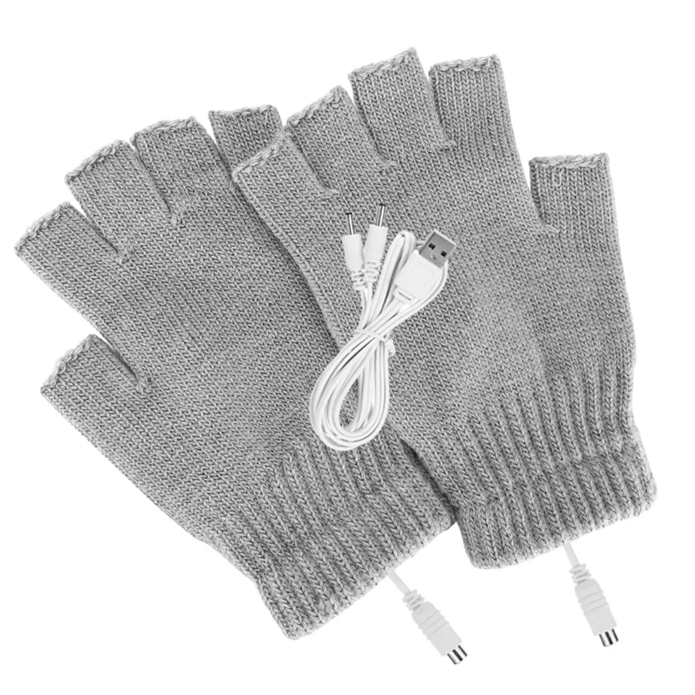 USB Heated Winter Cycling Gloves – Fingerless