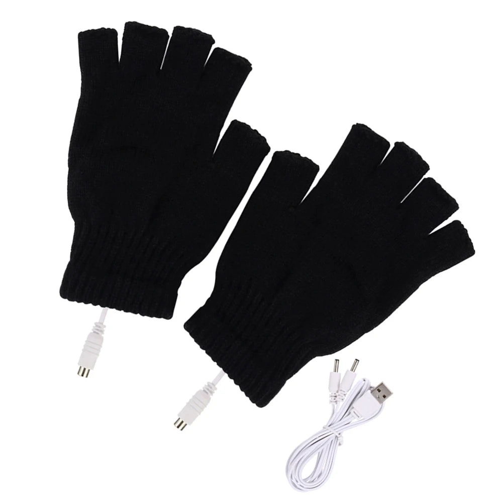 USB Heated Winter Cycling Gloves – Fingerless