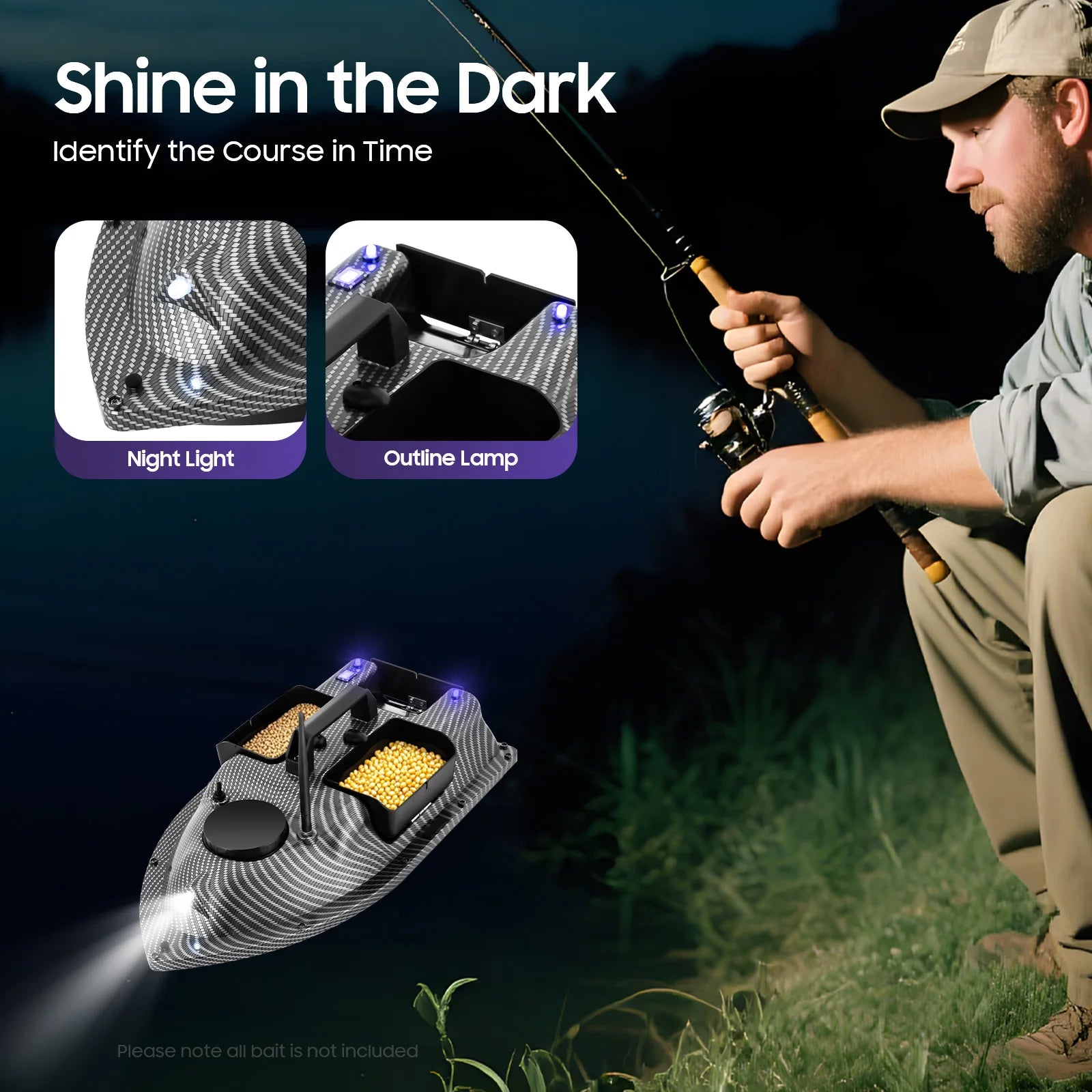 GPS Fishing Bait Boat with Auto Return – 500M Range