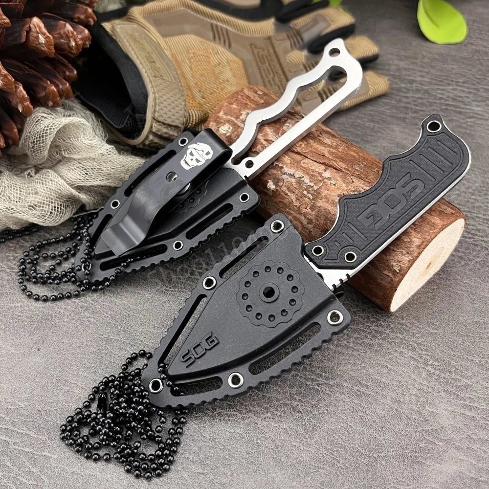 SOG Mini Fixed Blade Knife with Sheath – Compact Outdoor Tactical Tool
