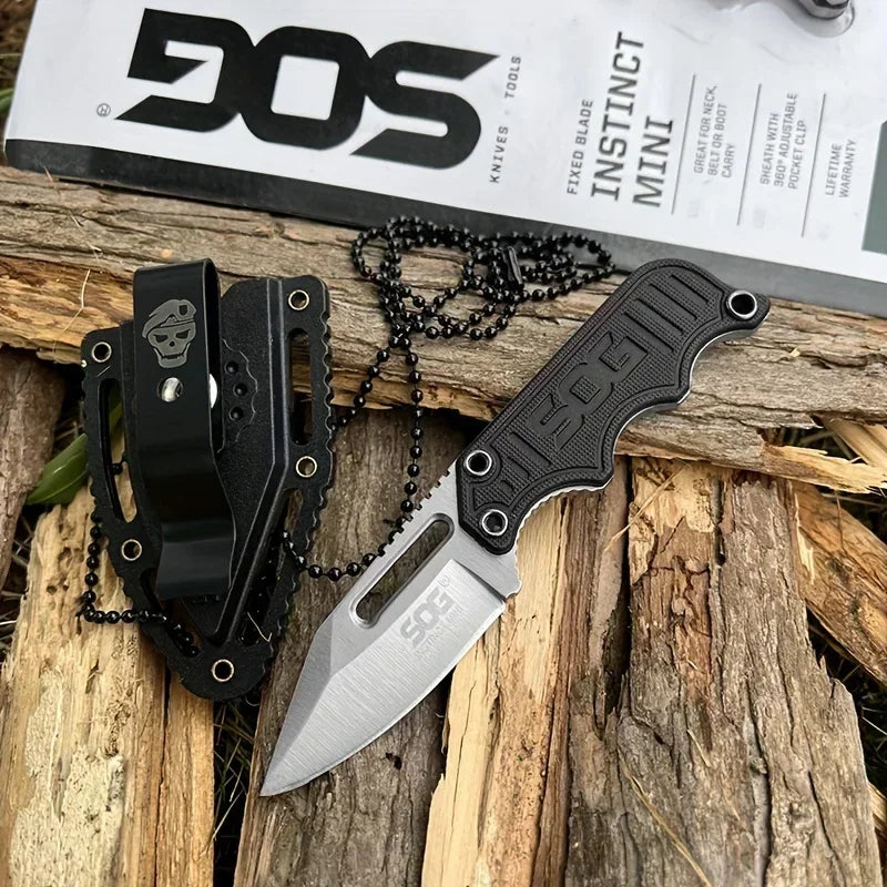 SOG Mini Fixed Blade Knife with Sheath – Compact Outdoor Tactical Tool
