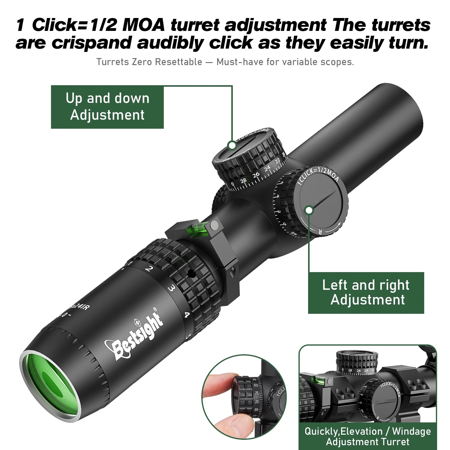 1-5x24 Tactical Rifle Scope with Illuminated Reticle