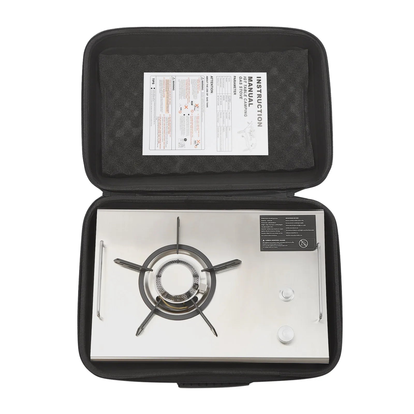 Foldable Stainless Steel Portable Gas Stove with Electronic Ignition
