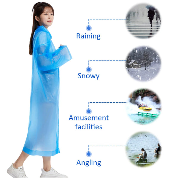 10-Pack Emergency Waterproof Rain Ponchos with Hood
