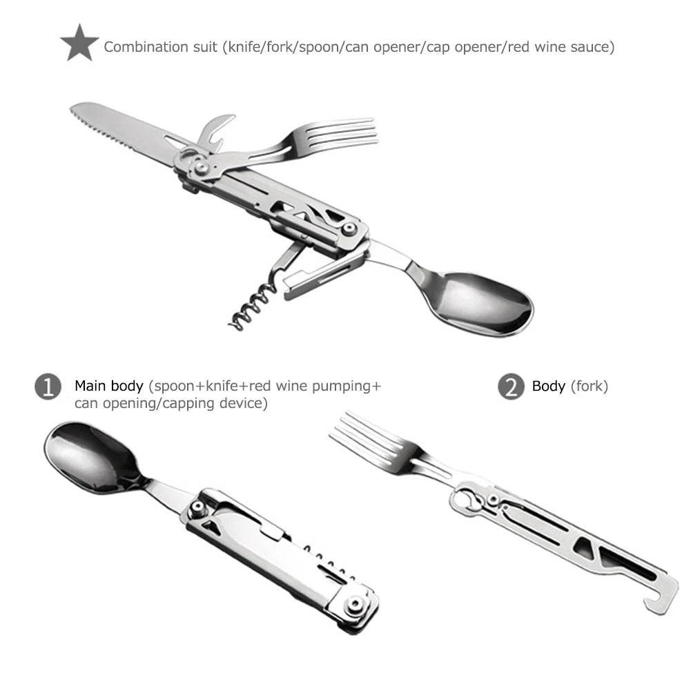 6 in 1 Multifunctional Camping Tableware Set