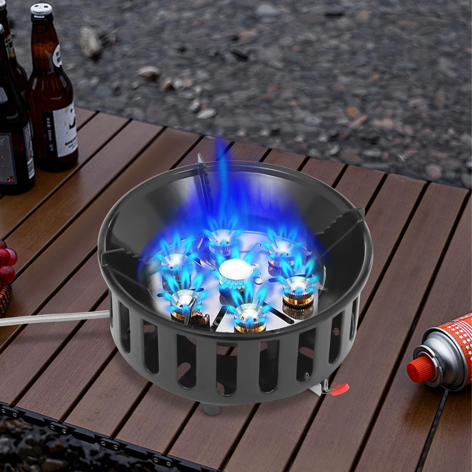 Portable Camping Stove with 3 Gas Adapters