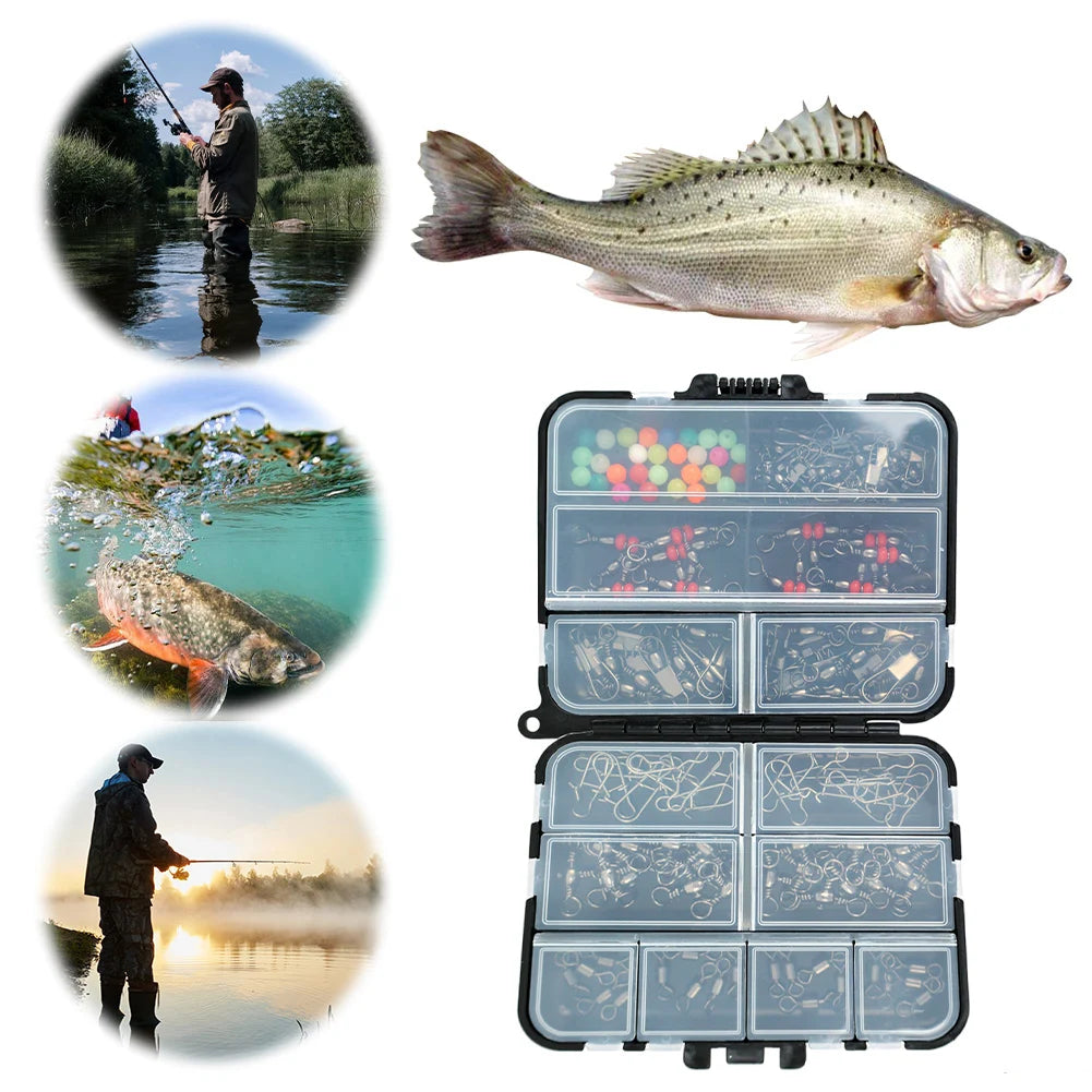 140pcs Fishing Swivels & Accessories Kit