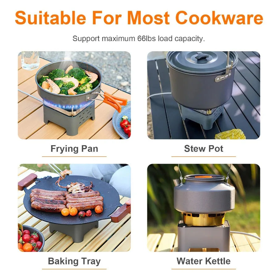 12000W Portable Windproof Camping Stove with Cassette Adapter