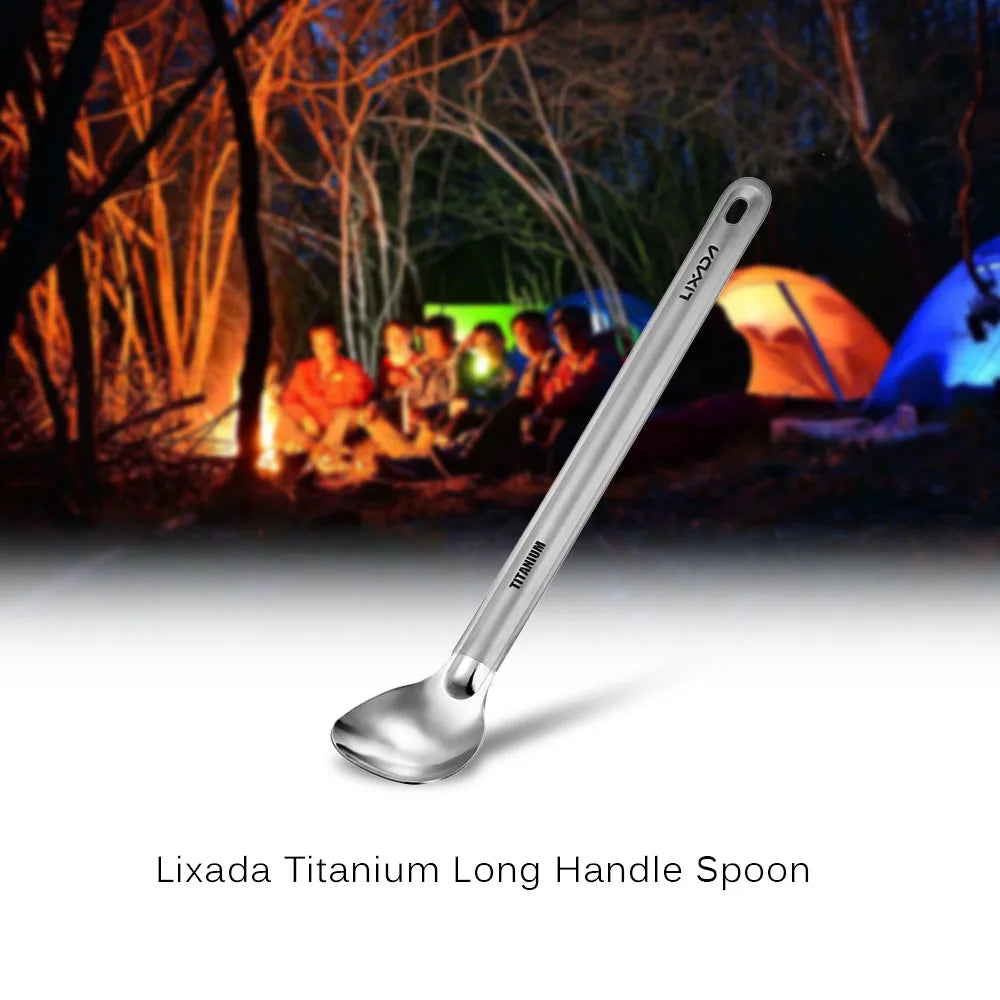 Lixada Titanium Long Handle Camping Spoon