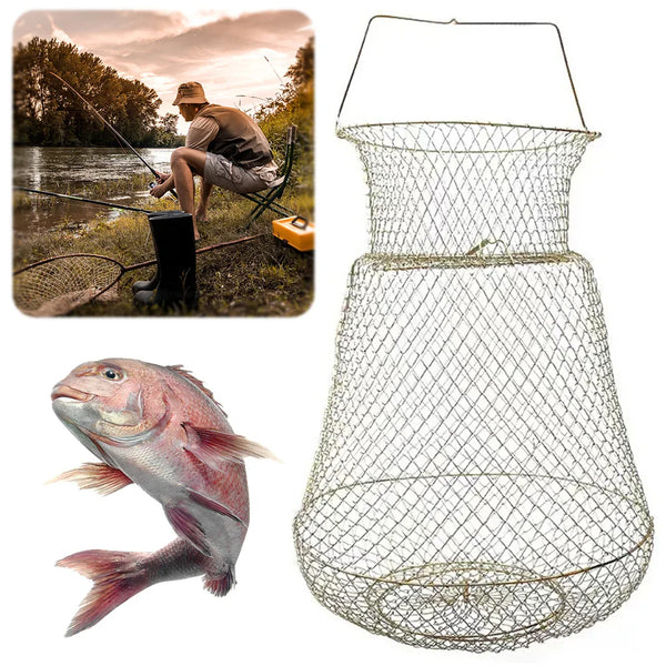 Collapsible Galvanized Steel Wire Fish Basket