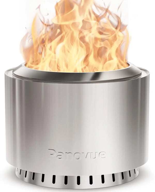 22" Smokeless Stainless Steel Outdoor Fire Pit with Cover