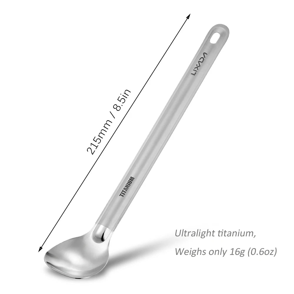 Lixada Titanium Long Handle Camping Spoon