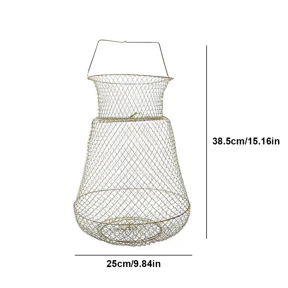 Collapsible Galvanized Steel Wire Fish Basket