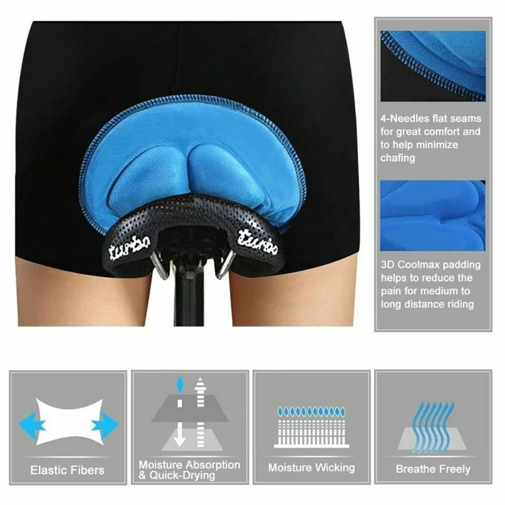 3D Gel Padded Cycling Underwear Shorts – Unisex