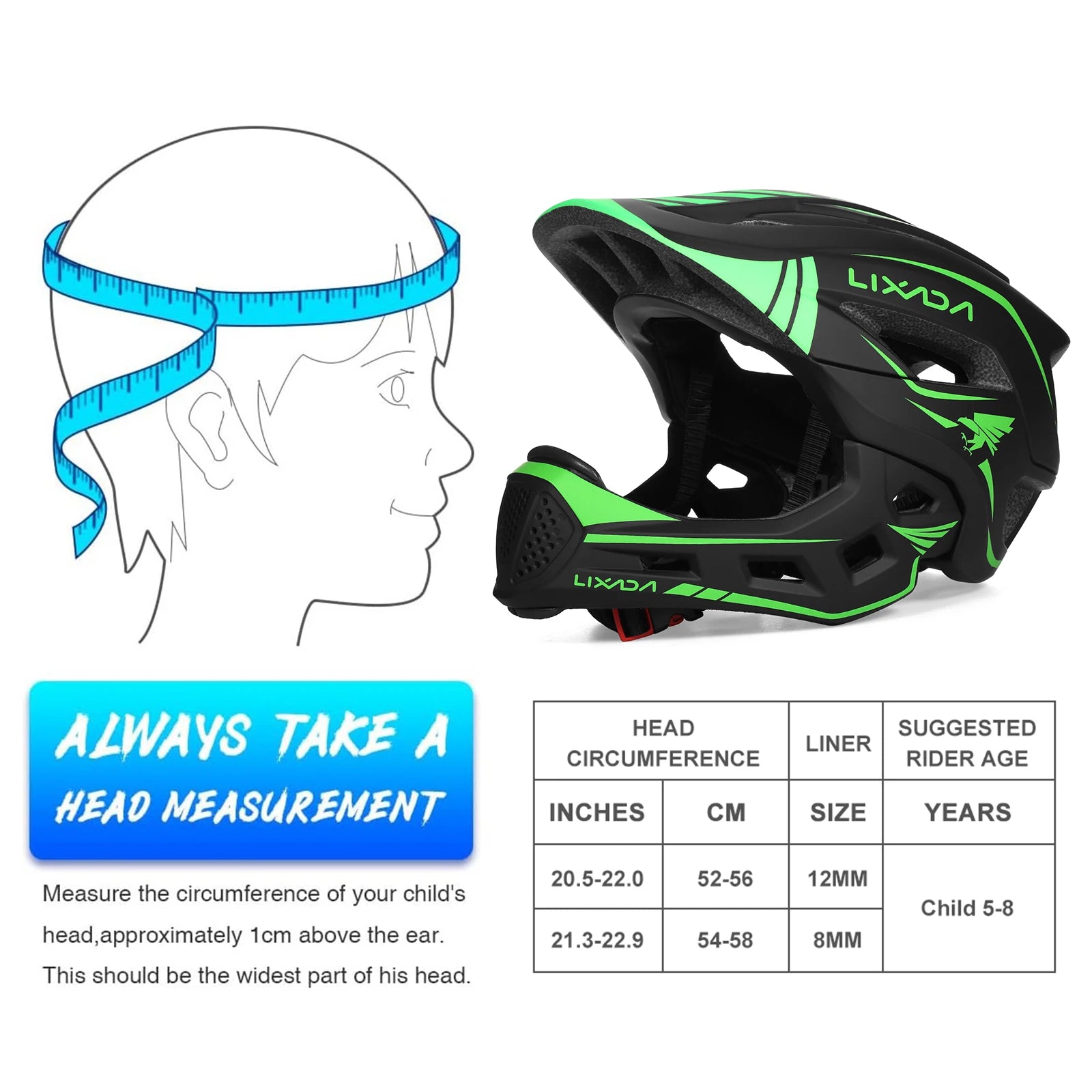 2-in-1 Kids Full Face Sports Helmet