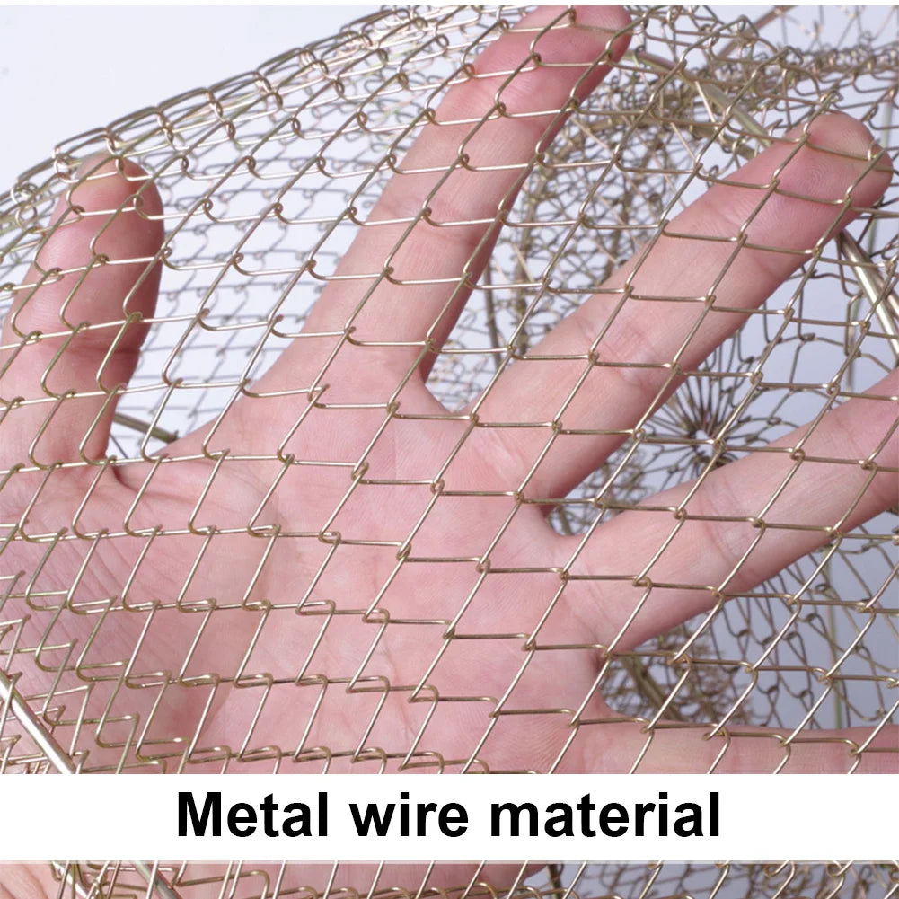 Collapsible Galvanized Steel Wire Fish Basket