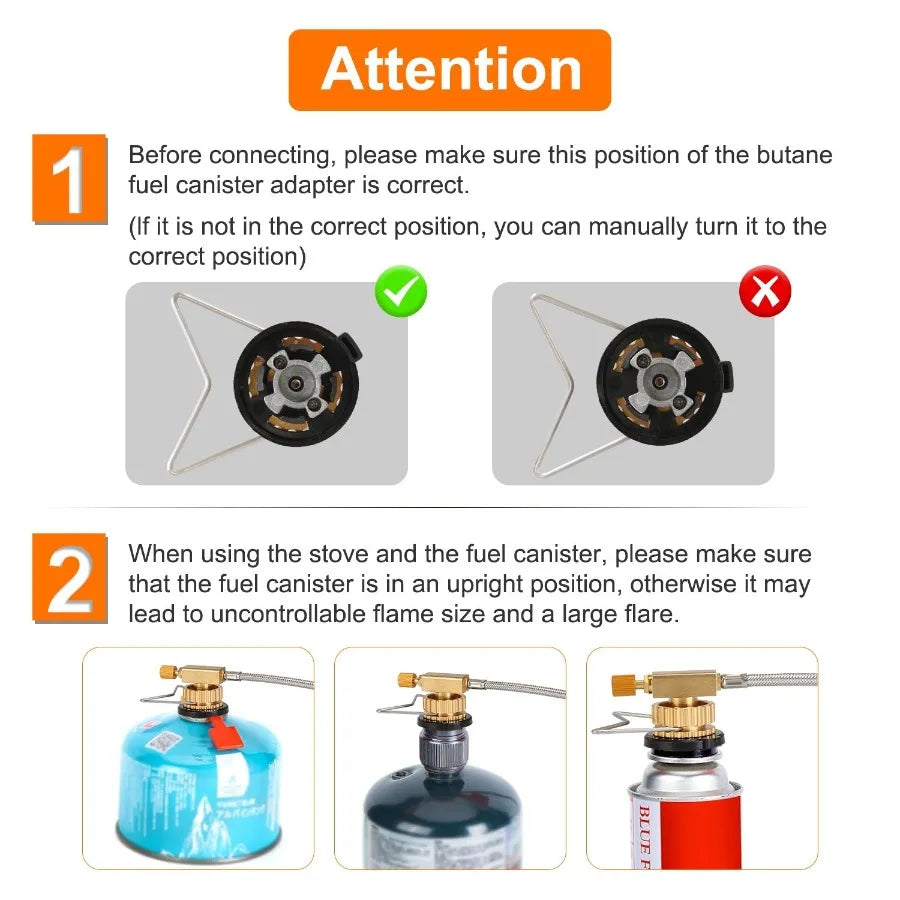 12000W Portable Windproof Camping Stove with Cassette Adapter