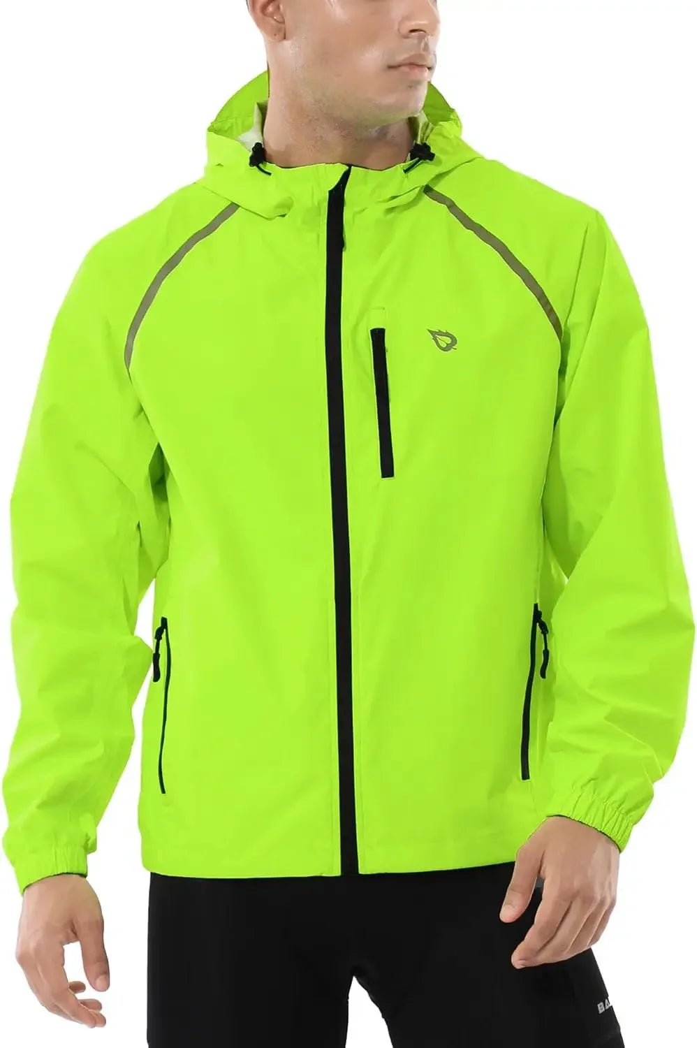 Men’s Waterproof Reflective Rain Jacket with Hood