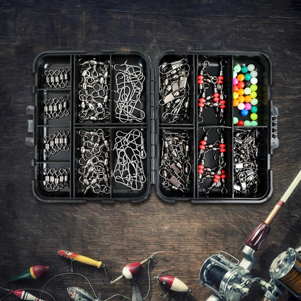 140pcs Fishing Swivels & Accessories Kit