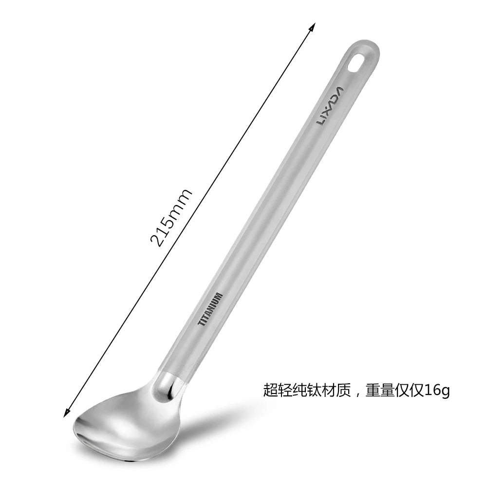 Lixada Titanium Long Handle Camping Spoon