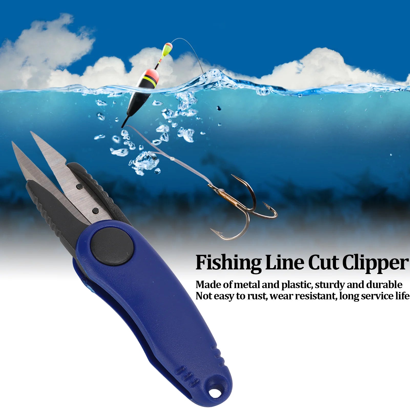 Shrimp-Shaped Fishing Line Scissors – Blue