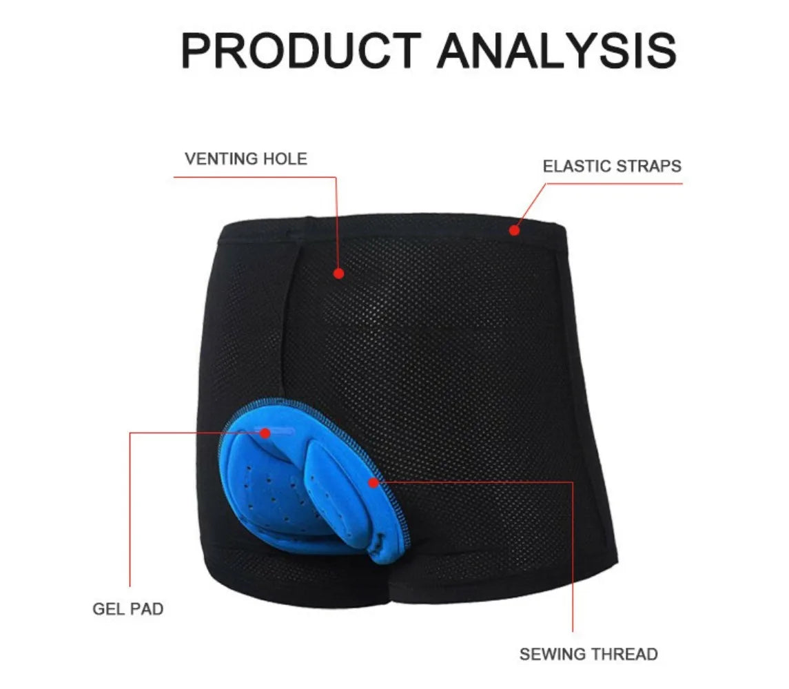 3D Gel Padded Cycling Underwear Shorts – Unisex