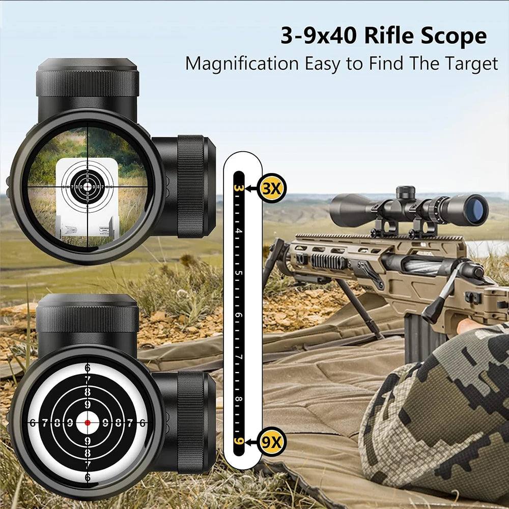 3-9x40 Hunting Scope with Mil-Dot Reticle