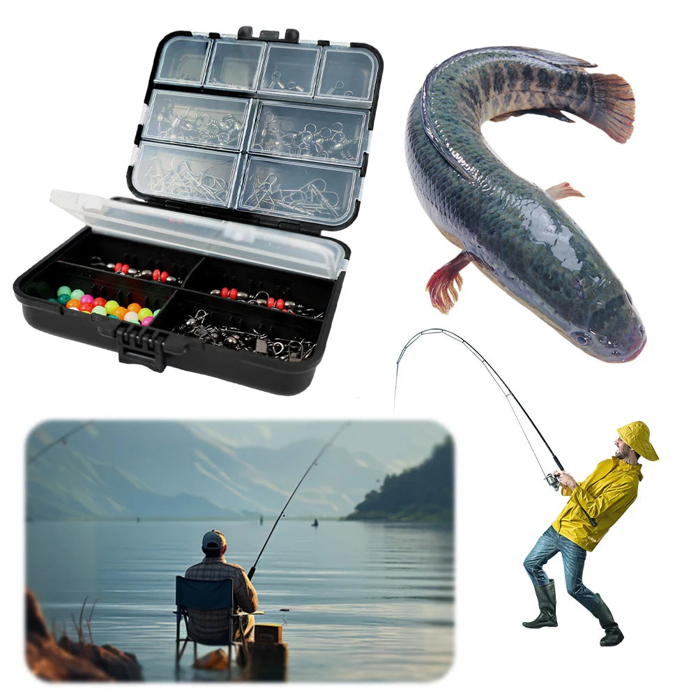 140pcs Fishing Swivels & Accessories Kit