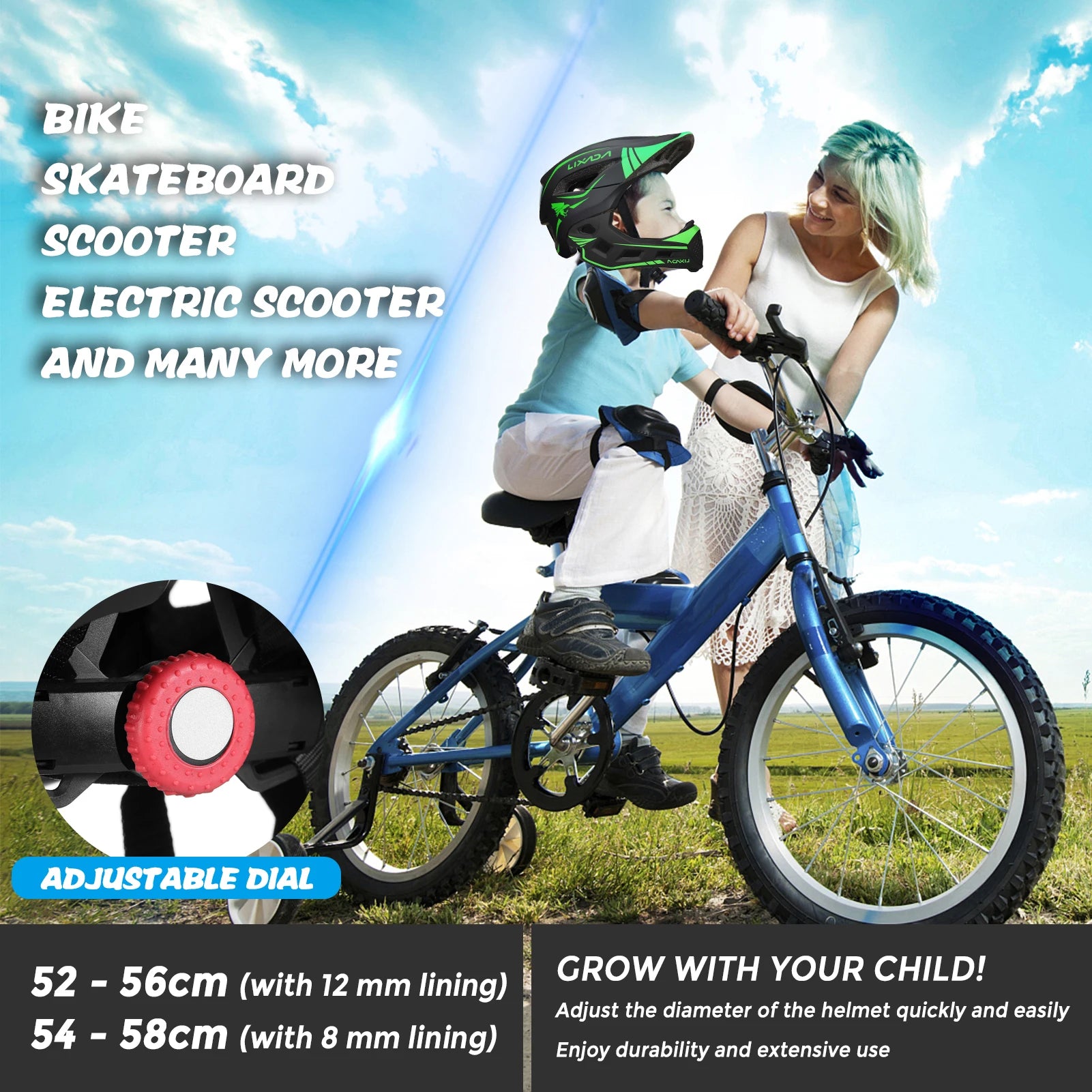 2-in-1 Kids Full Face Sports Helmet