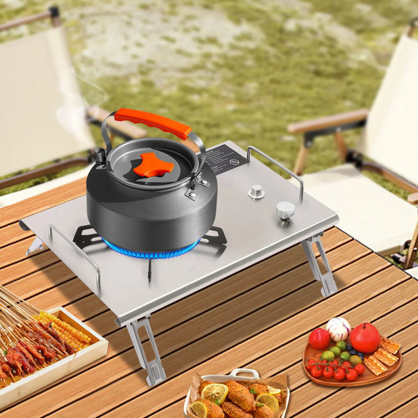 Foldable Stainless Steel Portable Gas Stove with Electronic Ignition