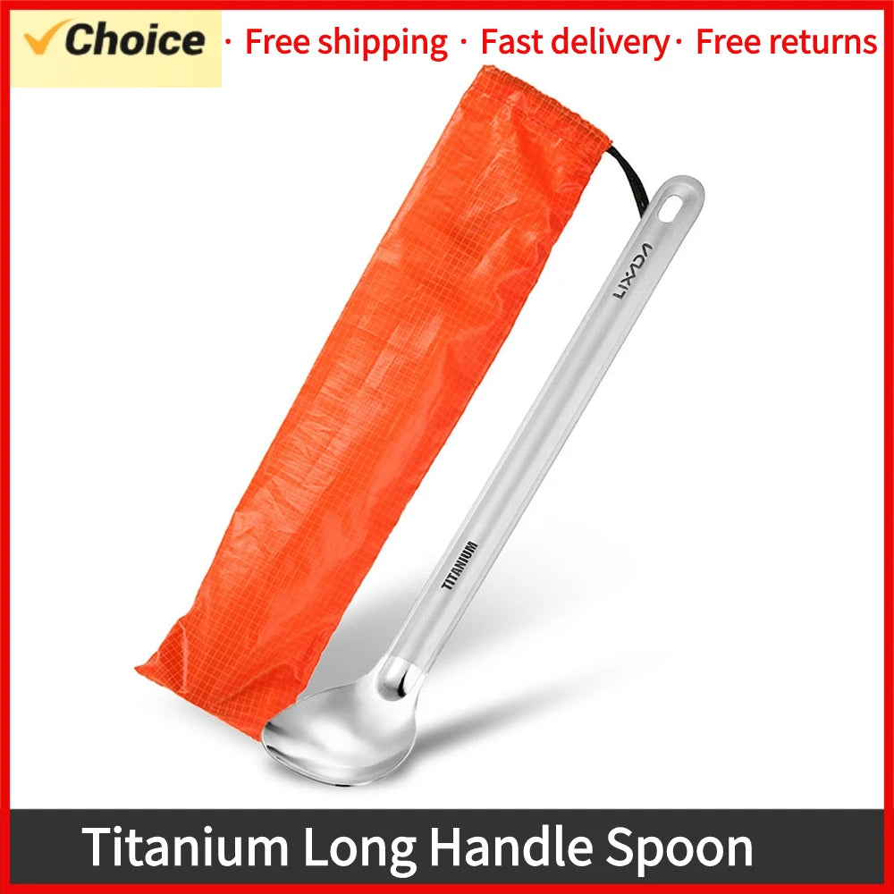 Lixada Titanium Long Handle Camping Spoon