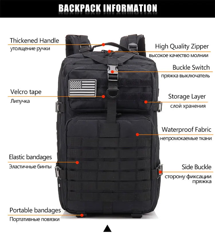 Tactical Waterproof Outdoor Backpack for Men